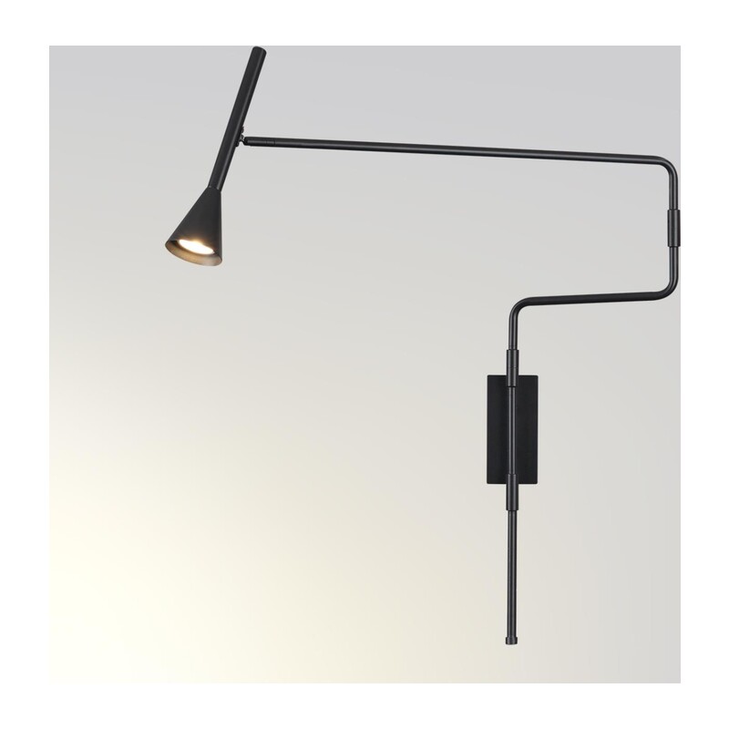 7031/1W HIGHTECH ODL25 271 Настенный светильник с выкл. черный/металл IP20 GU10 LED 10W 220V IZZY