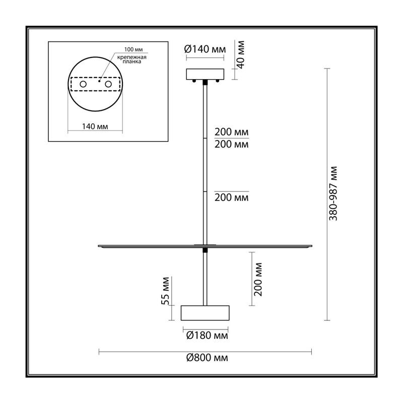 7035/20CL L-VISION ODL25 189 Потолочный светильник металл/фетр/акрил/бронза/белый/серый IP20 1*20W 3000K 220V FELT 3