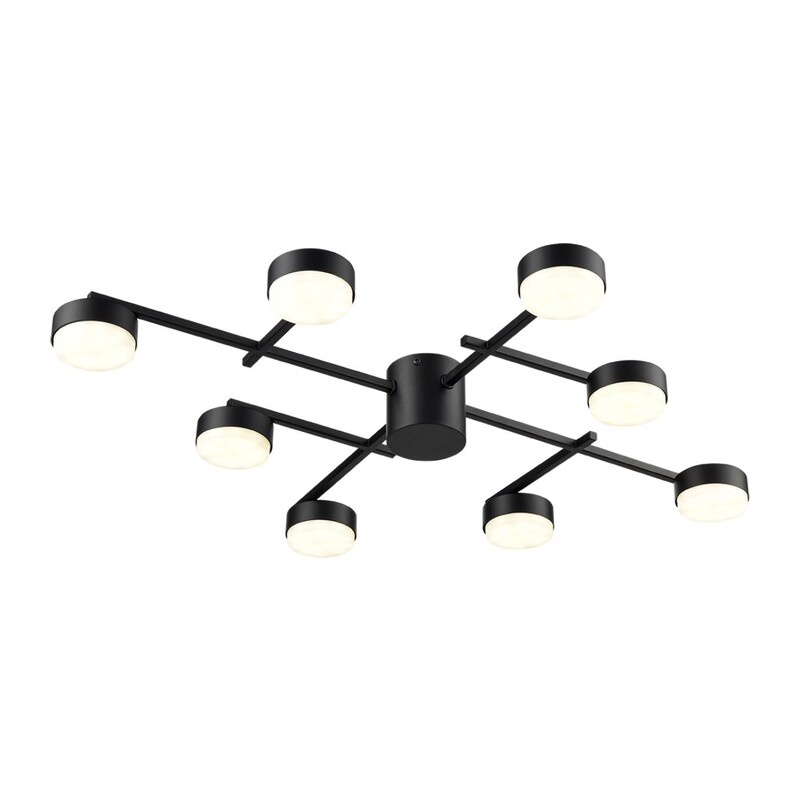 8186/8C COMFI LN26 247 черный, металл Люстра потолочная LED GX53 8*7W 220V DABRA
