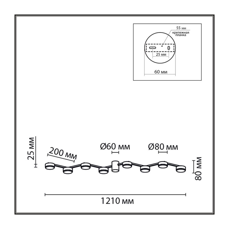 8187/8C COMFI LN26 249 черный, металл Люстра потолочная LED GX53 8*7W 220V SANATA 2