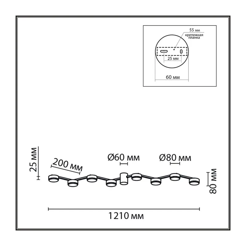 8187/8C COMFI LN26 249 черный, металл Люстра потолочная LED GX53 8*7W 220V SANATA 4