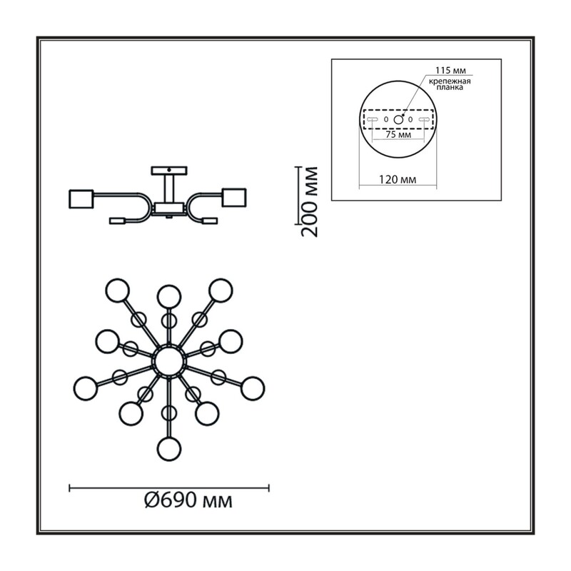 8196/10C COMFI LN26 336 белый, металл/дерево/пластик Потолочный светильник LED GX53 10*9W 220V RONDO 2