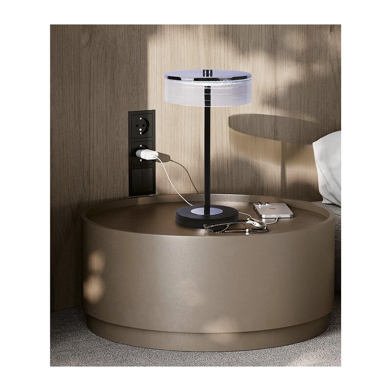 8203/1TL LEDIO LN26 531 серебро/черный/прозрачный, металл/акрил Настольная лампа LED 7W 4000К 220V SATIANA 6