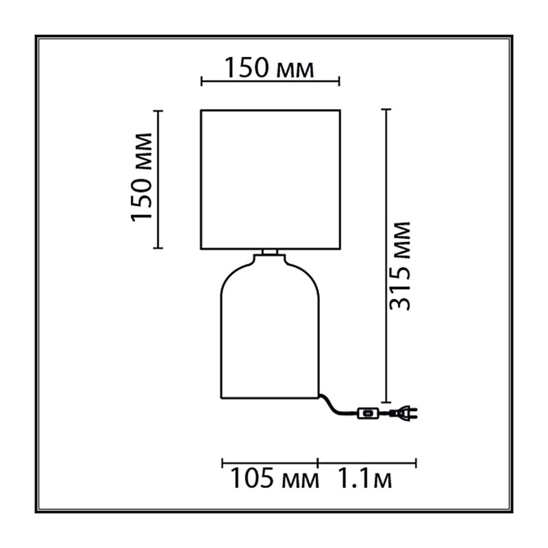 8222/1T MODERNI LN26 495 зеленый, керамика/текстиль Настольная лампа Е27 1*60W 220V NIANA 2
