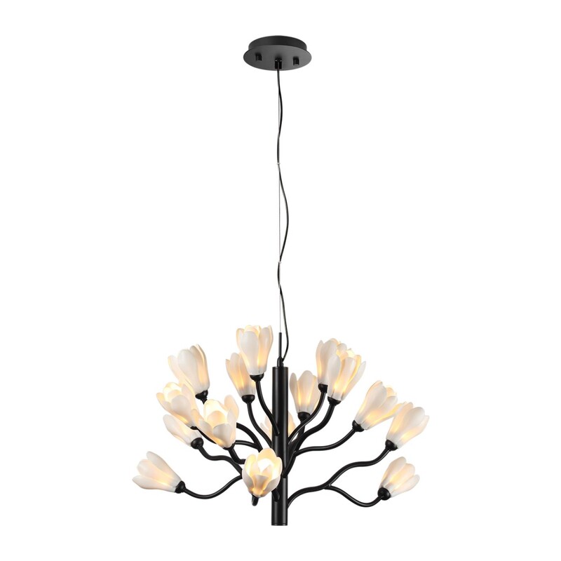 5090/15 MODERN ODL25 553 черный матовый/белый/фарфор Люстра G4 LED 15*5W GARDI