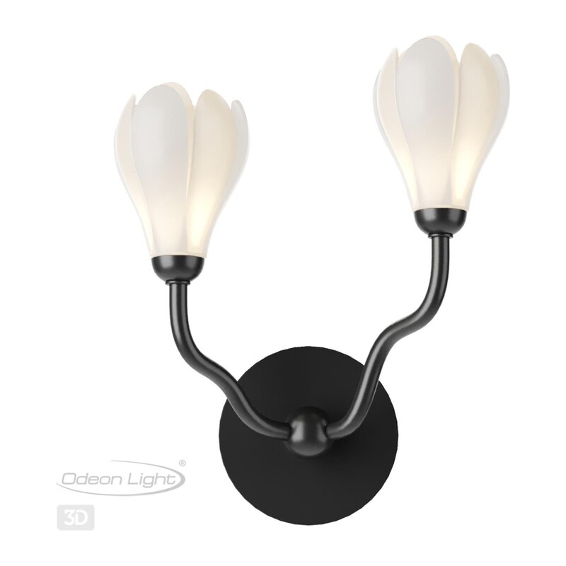 5090/2W MODERN ODL25 553 черный матовый/белый/фарфор Бра G4 LED 2*5W GARDI 2