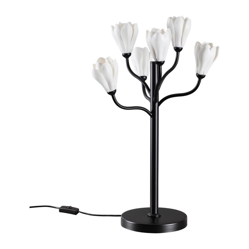 5090/6T MODERN ODL25 553 черный матовый/белый/фарфор Настольная лампа G4 LED 6*5W GARDI 5