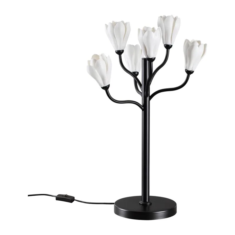 5090/6T MODERN ODL25 553 черный матовый/белый/фарфор Настольная лампа G4 LED 6*5W GARDI