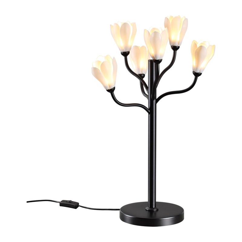 5090/6T MODERN ODL25 553 черный матовый/белый/фарфор Настольная лампа G4 LED 6*5W GARDI
