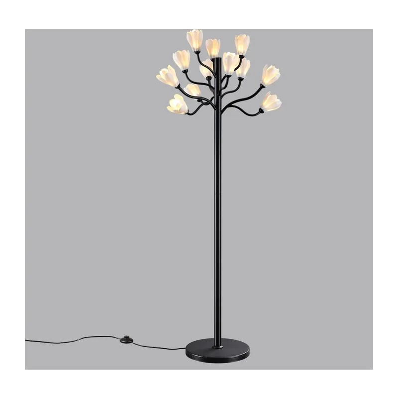 5090/12F MODERN ODL25 553 черный матовый/белый/фарфор Торшер G4 LED 12*5W GARDI 2