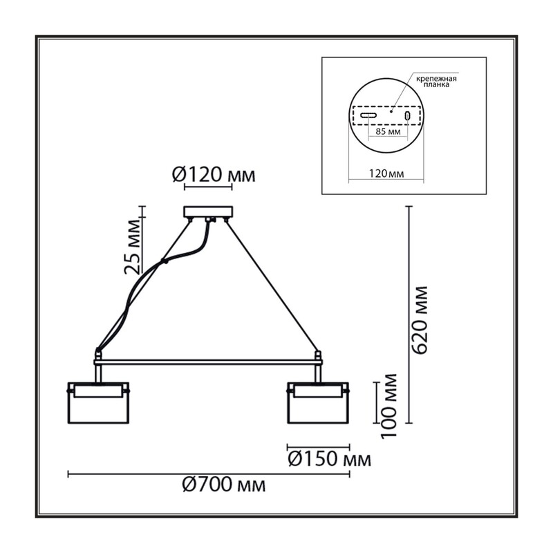 8232/6 COMFI LN26 230 черный/прозрачный, металл/стекло Светильник подвесной LED GX70 6*10W 220V NATALINA 2