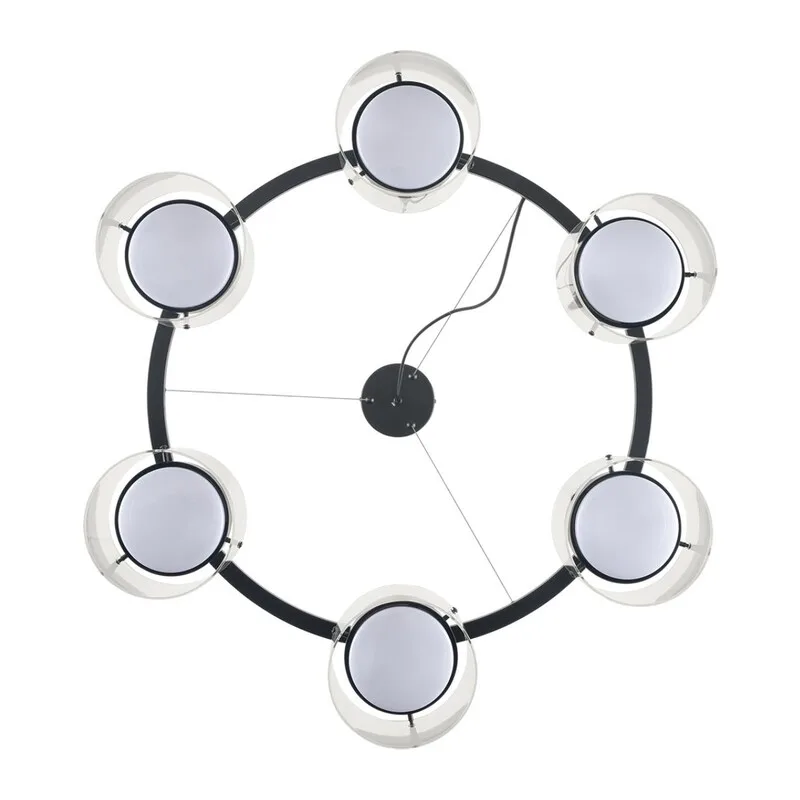 8232/6 COMFI LN26 230 черный/прозрачный, металл/стекло Светильник подвесной LED GX70 6*10W 220V NATALINA 3