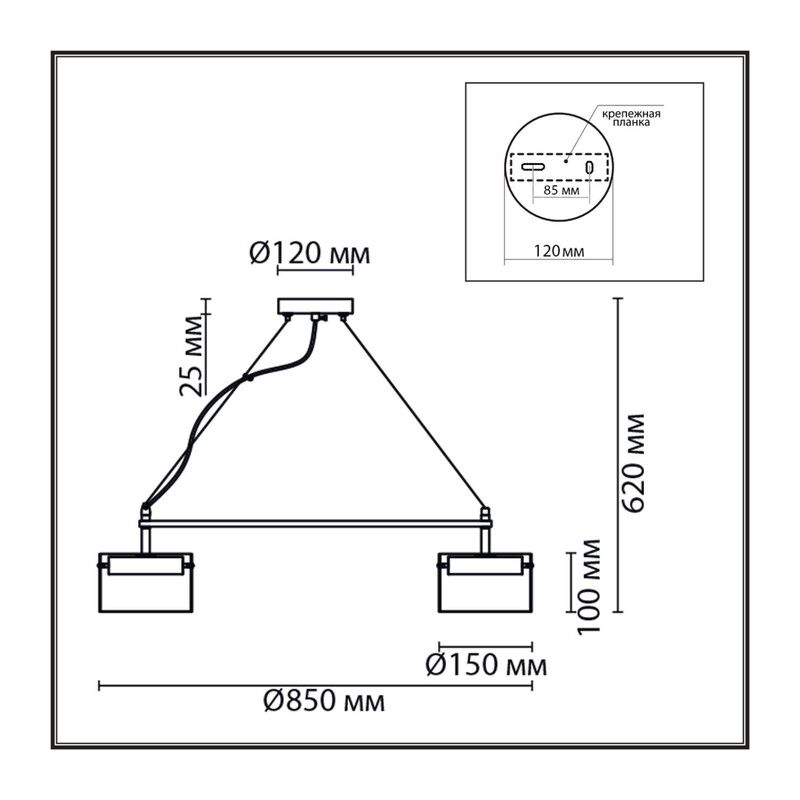 8232/8 COMFI LN26 230 черный/прозрачный, металл/стекло Светильник подвесной LED GX70 8*10W 220V NATALINA 2