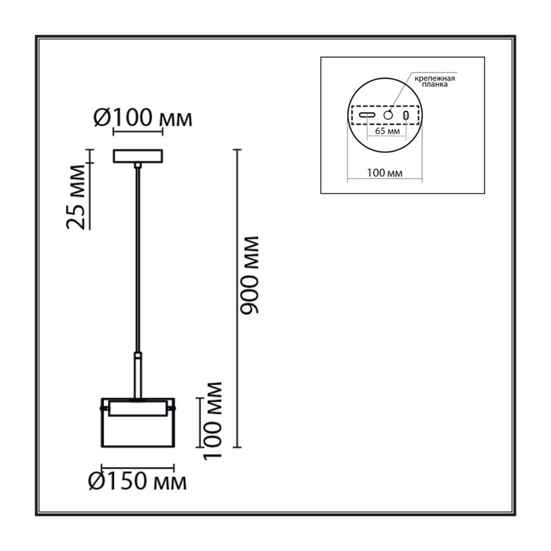 8232/1 COMFI LN26 230 черный/прозрачный, металл/стекло Подвес LED GX70 1*10W 220V NATALINA 2