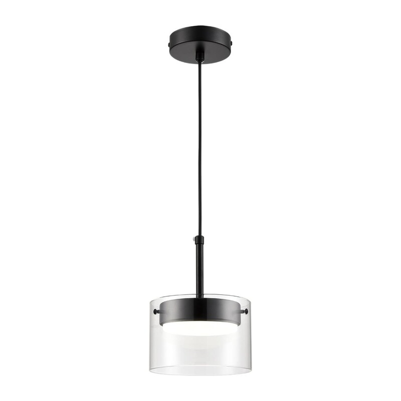 8232/1 COMFI LN26 230 черный/прозрачный, металл/стекло Подвес LED GX70 1*10W 220V NATALINA