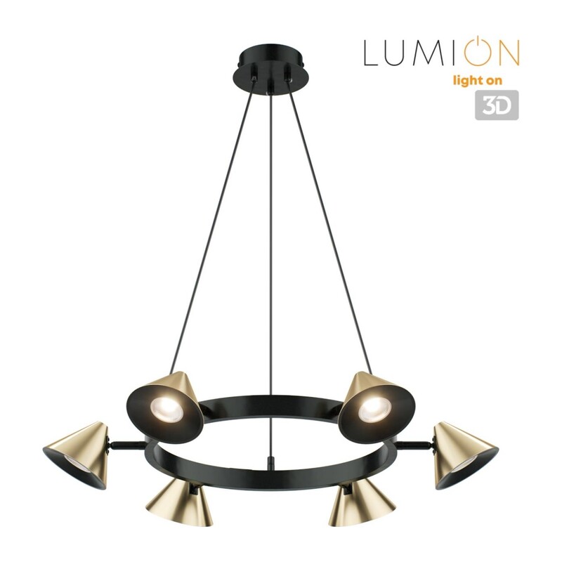 8233/6 COMFI LN26 255 черный/золото, металл Подвесной светильник GU10 LED 6*7W 220V LAMINA 2