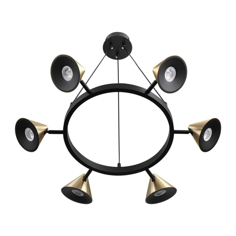 8233/6 COMFI LN26 255 черный/золото, металл Подвесной светильник GU10 LED 6*7W 220V LAMINA 4
