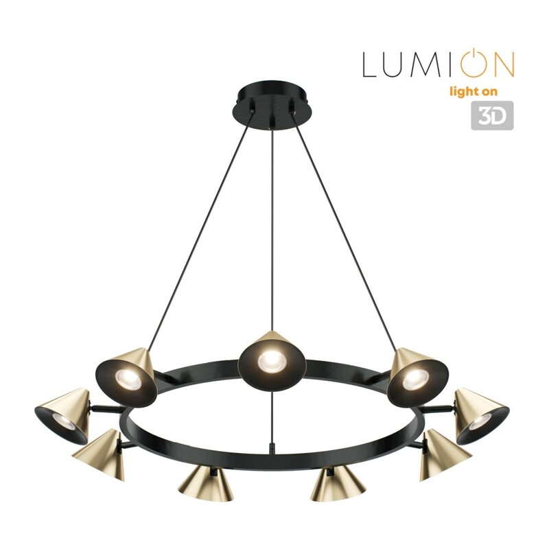 8233/9 COMFI LN26 255 черный/золото, металл Подвесной светильник GU10 LED 9*7W 220V LAMINA 2
