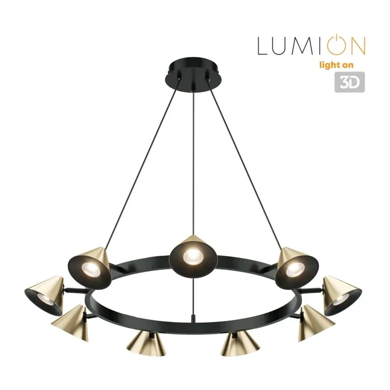 8233/9 COMFI LN26 255 черный/золото, металл Подвесной светильник GU10 LED 9*7W 220V LAMINA 5