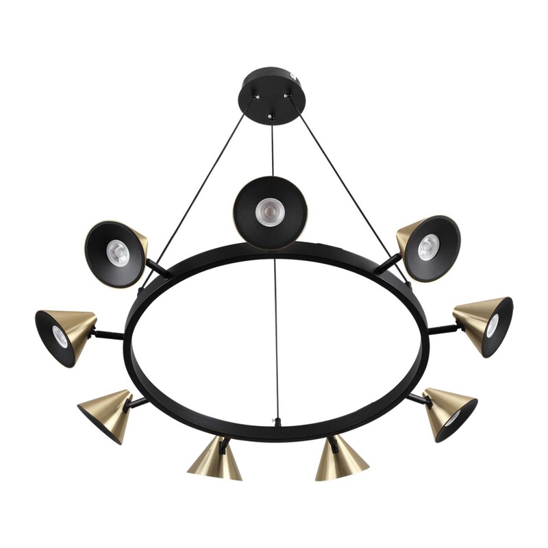 8233/9 COMFI LN26 255 черный/золото, металл Подвесной светильник GU10 LED 9*7W 220V LAMINA 4