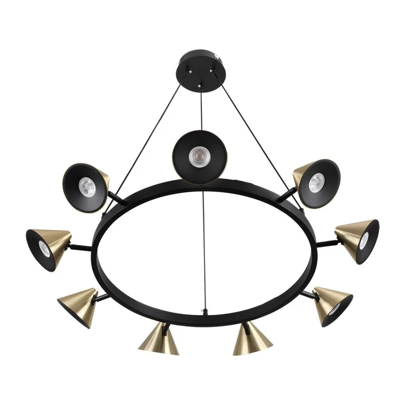 8233/9 COMFI LN26 255 черный/золото, металл Подвесной светильник GU10 LED 9*7W 220V LAMINA 3