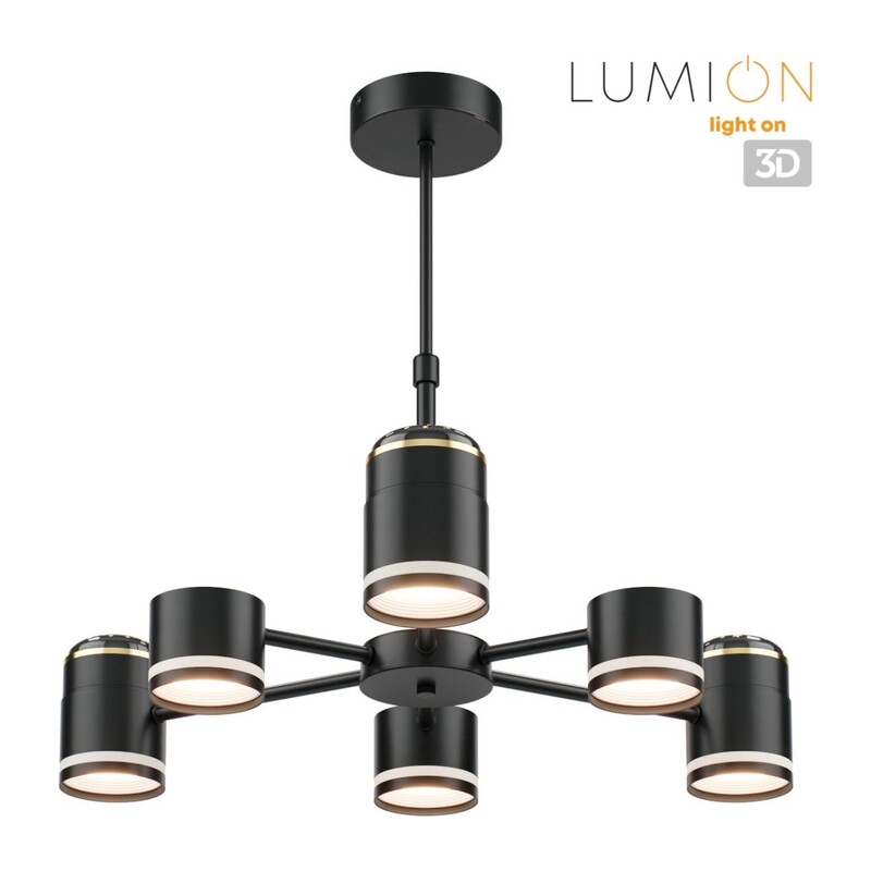 8234/6C COMFI LN25 000 черный, металл/акрил Люстра потолочная GX53 LED 6*10W + LED-проектор 3*5W 2700К 220V VIRSAVA 2
