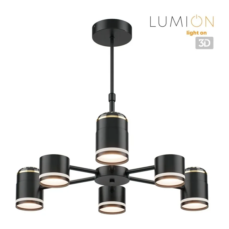 8234/6C COMFI LN25 000 черный, металл/акрил Люстра потолочная GX53 LED 6*10W + LED-проектор 3*5W 2700К 220V VIRSAVA 6