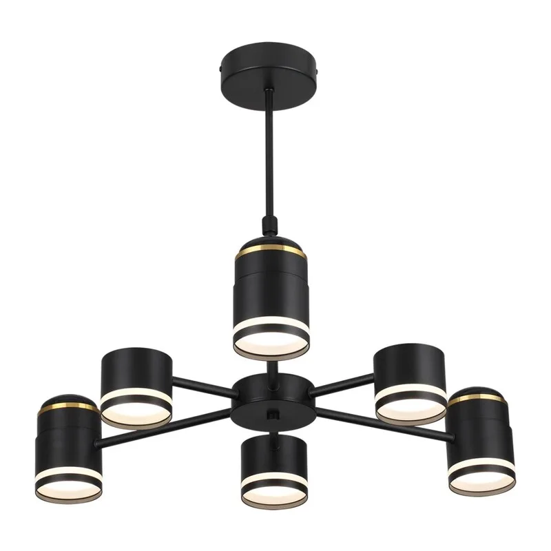 8234/6C COMFI LN25 000 черный, металл/акрил Люстра потолочная GX53 LED 6*10W + LED-проектор 3*5W 2700К 220V VIRSAVA 2