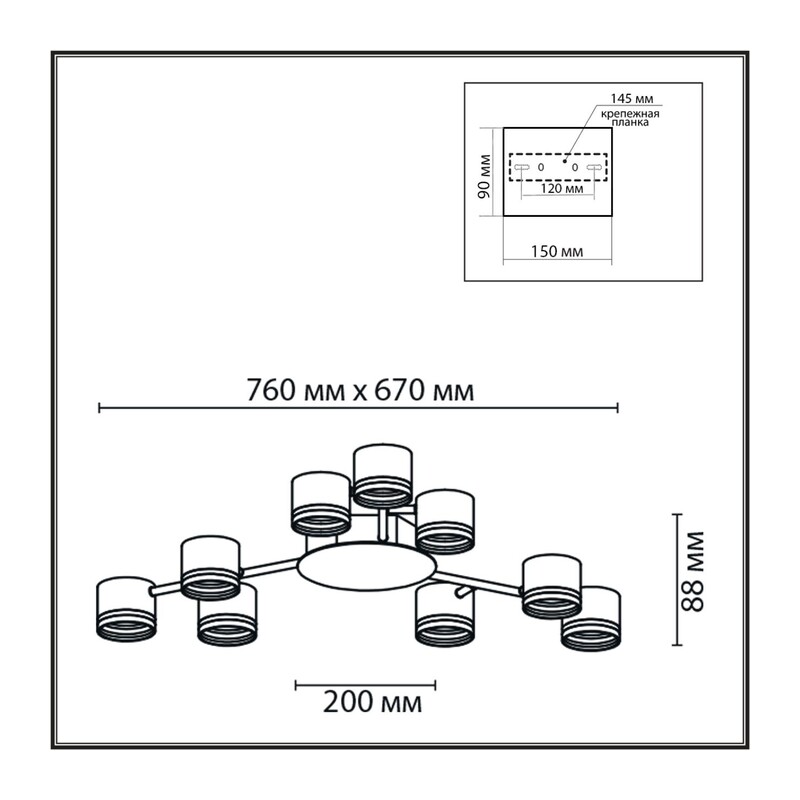 8235/9C COMFI LN26 242 белый металл Люстра потолочная LED GX53 9*12W 220V GARETA 3