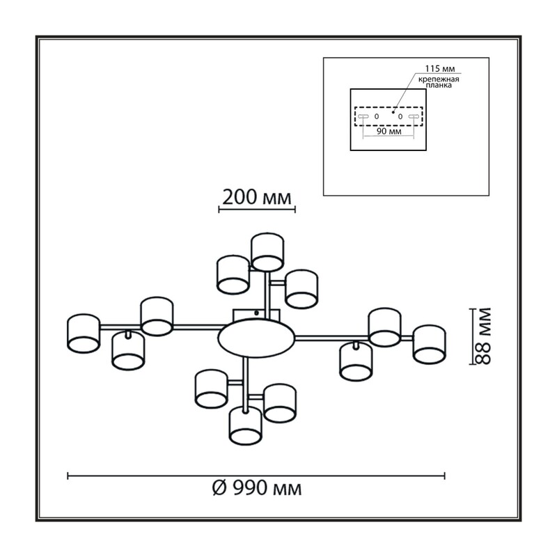 8235/12C COMFI LN26 242 белый, металл Люстра потолочная LED GX53 12*12W 220V GARETA 3