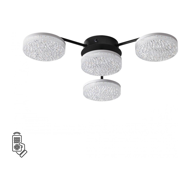 8236/4CL LEDIO LN25 000 черный, металл/акрил Люстра потолочная с ПДУ LED 55W 3000-6000К 220V DIDANA 6