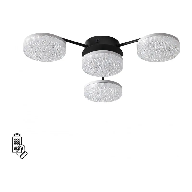 8236/4CL LEDIO LN25 000 черный, металл/акрил Люстра потолочная с ПДУ LED 55W 3000-6000К 220V DIDANA