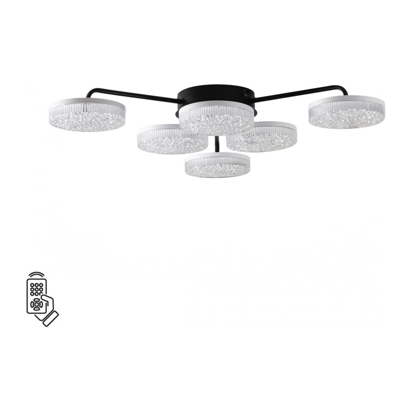 8236/6CL LEDIO LN25 000 черный, металл/акрил Люстра потолочная с ПДУ LED 85W 3000-6000К 220V DIDANA 6