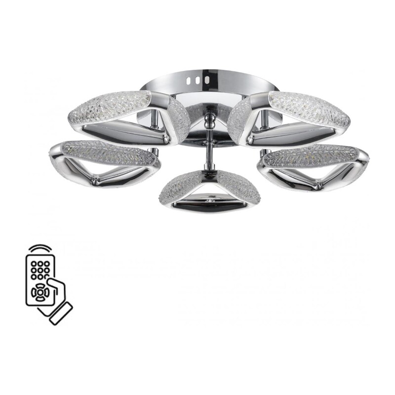 8239/5CL LEDIO LN25 000 хром, металл/пластик Люстра потолочная с ПДУ LED 65W 3000-6000K 220V RUANA 6