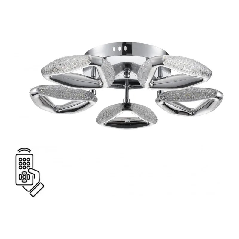 8239/5CL LEDIO LN25 000 хром, металл/пластик Люстра потолочная с ПДУ LED 65W 3000-6000K 220V RUANA
