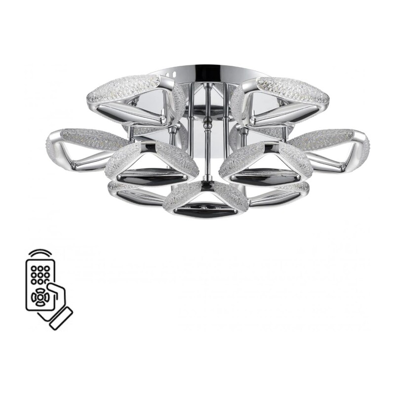 8239/9CL LEDIO LN25 000 хром, металл/пластик Люстра потолочная с ПДУ LED 120W 3000-6000K 220V RUANA 6