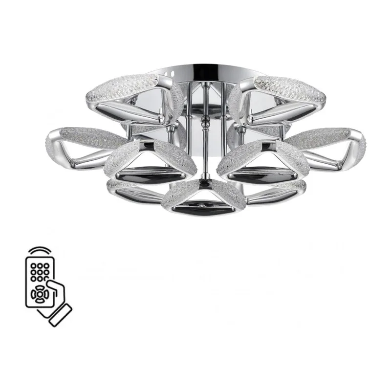 8239/9CL LEDIO LN25 000 хром, металл/пластик Люстра потолочная с ПДУ LED 120W 3000-6000K 220V RUANA