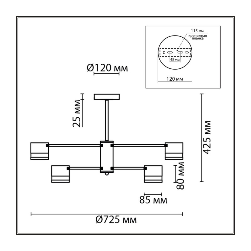 8240/6C COMFI LN26 239 черный/латунь, металл/акрил Люстра потолочная LED GX53 6*7W 220V LANIKA 3