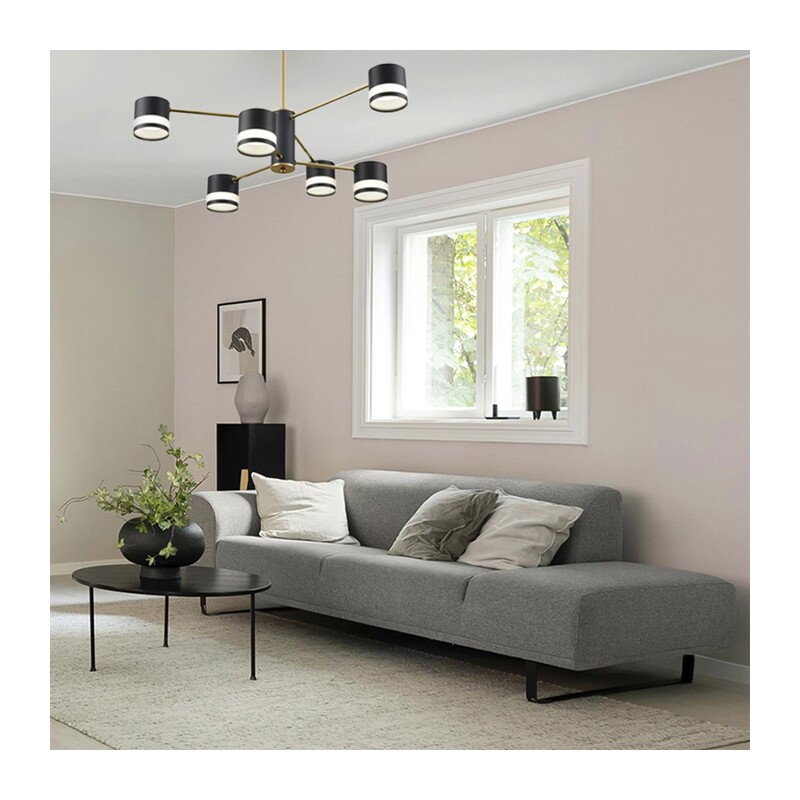 8240/6C COMFI LN26 239 черный/латунь, металл/акрил Люстра потолочная LED GX53 6*7W 220V LANIKA 6