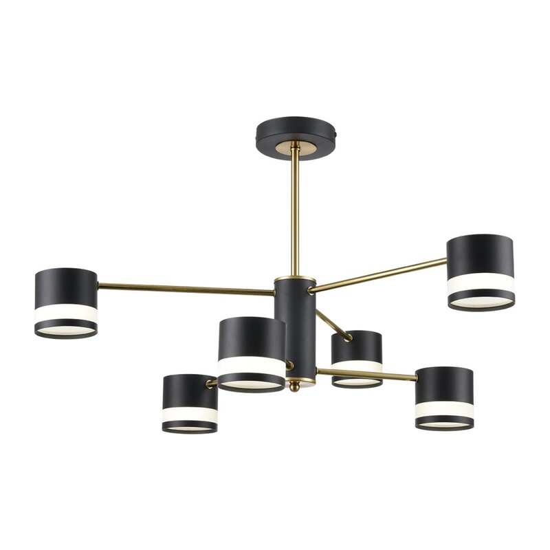 8240/6C COMFI LN26 239 черный/латунь, металл/акрил Люстра потолочная LED GX53 6*7W 220V LANIKA