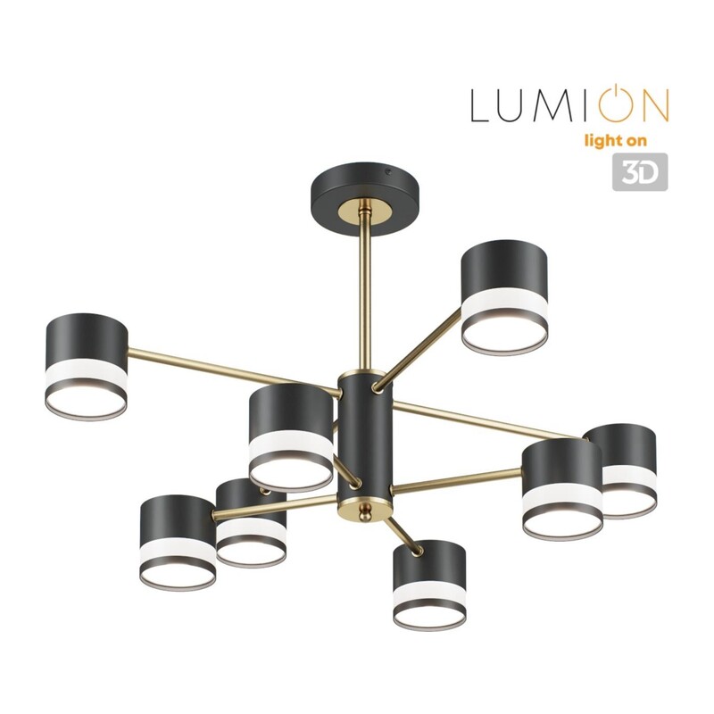 8240/8C COMFI LN26 239 черный/латунь, металл/акрил Люстра потолочная LED GX53 8*7W 220V LANIKA 2