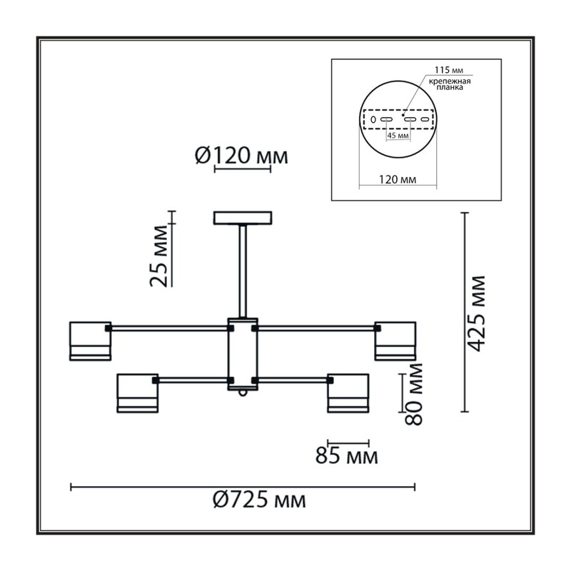 8240/8C COMFI LN26 239 черный/латунь, металл/акрил Люстра потолочная LED GX53 8*7W 220V LANIKA 3