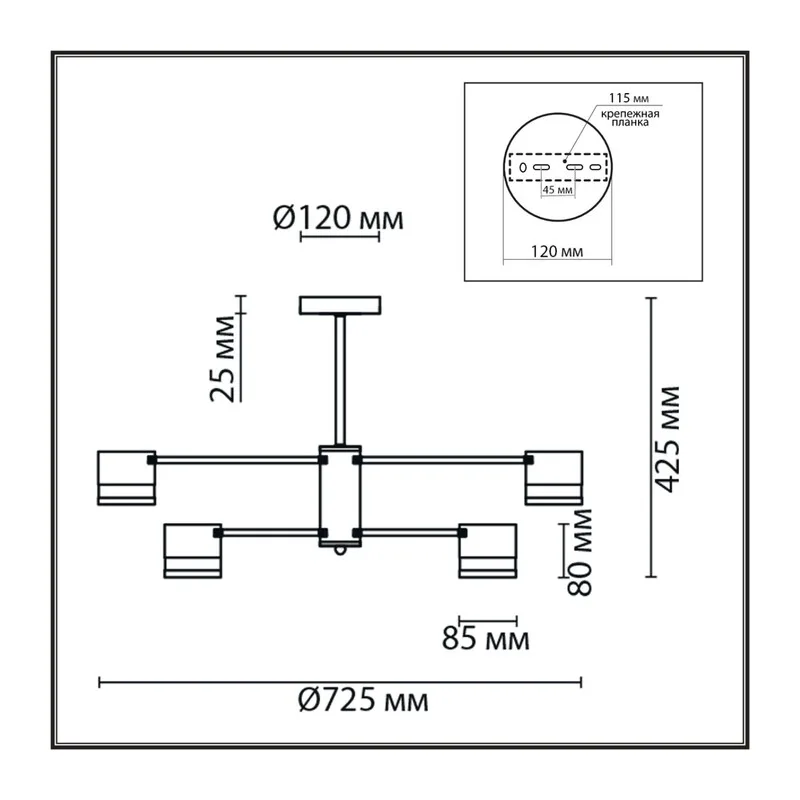 8240/8C COMFI LN26 239 черный/латунь, металл/акрил Люстра потолочная LED GX53 8*7W 220V LANIKA 6