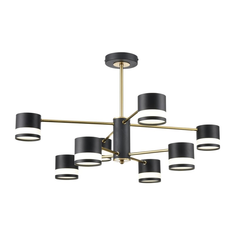 8240/8C COMFI LN26 239 черный/латунь, металл/акрил Люстра потолочная LED GX53 8*7W 220V LANIKA