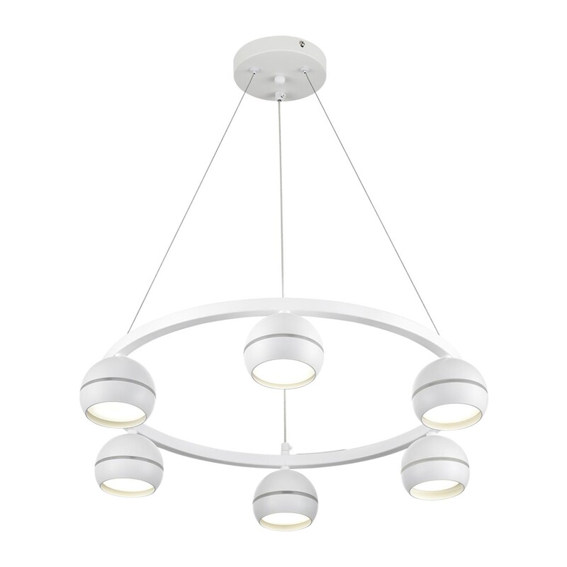 8254/6 COMFI LN26 246 белый, металл Светильник подвесной LED GX53 6*7W 220V LUAZANA