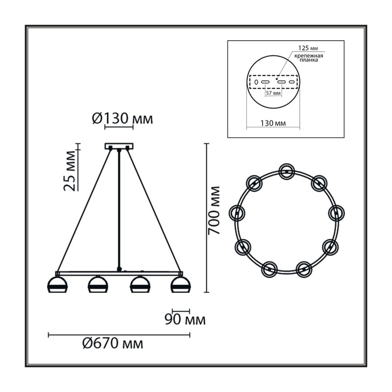 8242/9 COMFI LN26 245 черный металл Светильник подвесной LED GX53 8*7W 220V LUAZANA 3