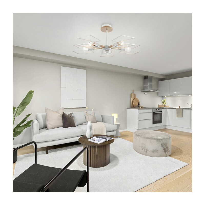 8246/5C COUNTY LN25 000 белый, металл/дерево Люстра потолочная Е27 5*60W 220V IRMA 5