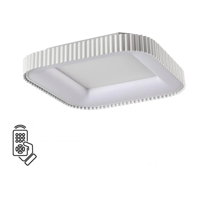 7767/56L AVRA LED SN 578 Светильник металл/белый LED (56Вт+14Вт) 3000-6000K 500х500 IP43 пульт ДУ+подсветка SHARMEL