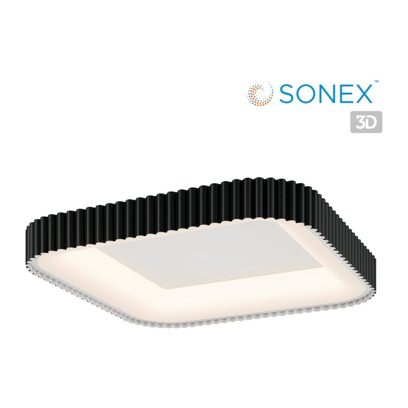 7768/56L AVRA LED SN 578 Светильник металл/белый/черный LED (56Вт+14Вт) 3000-6000K 500х500 IP43 пульт ДУ+подсветка SHARMEL 8