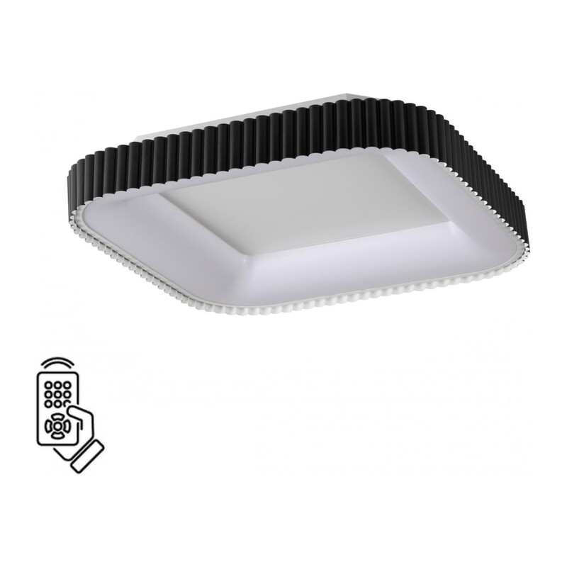 7768/56L AVRA LED SN 578 Светильник металл/белый/черный LED (56Вт+14Вт) 3000-6000K 500х500 IP43 пульт ДУ+подсветка SHARMEL
